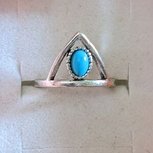 New Exaggerated Turquoise Ring Vintage Style size 6, T1B7E